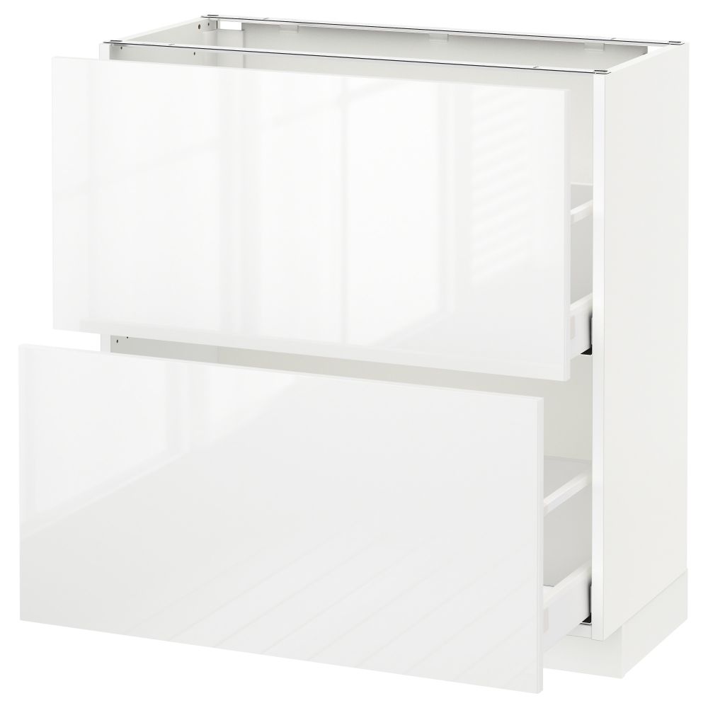 Напольный шкаф с 2 ящиками, 80x37 cm IKEA METOD МЕТОД, MAXIMERA МАКСИМЕРА 190.514.95 - фото 1