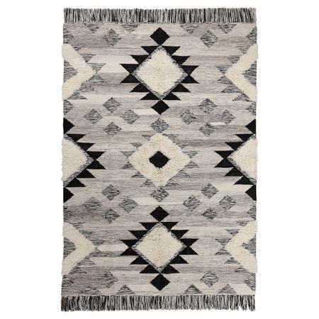 Ковер безворсовый, ручная работа/серый черный 160x230 см IKEA TANNISBY ТАННИСБЮ 804.989.96
