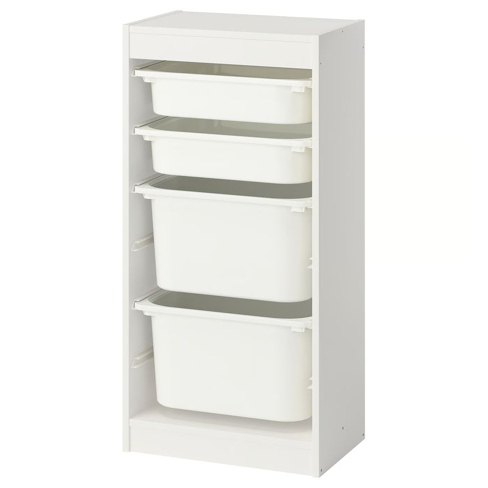 TROFAST Комбинация д/хранения+контейнеры - белый/белый 46x30x94 см - фото 1