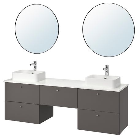 Комплект мебели для ванной,10 предмета, 182x49x72 cm IKEA HÖRVIK ХОРВИК, GODMORGON ГОДМОРГОН, TOLKEN ТОЛКЕН 493.373.50