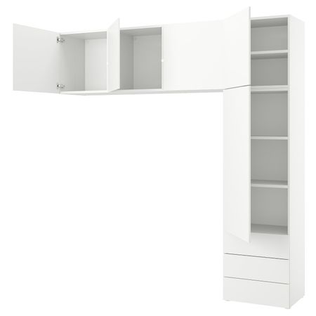 Гардероб с 5 дверями, 3 ящиками, белый/Фоннес белый 240x42x241 см IKEA OPPHUS ОПХУС 594.371.13