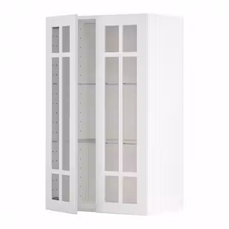 METOD Навесной шкаф/полки/2стеклян двери - белый/Stensund белый 60x100 см