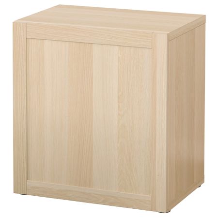 Стеллаж с дверью БЕСТО, Ханвикен под беленый дуб (60x40x64 см)