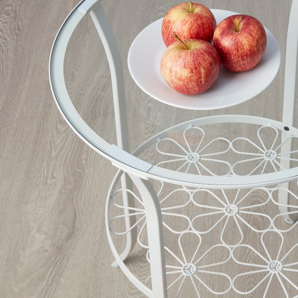 Придиванный столик, белый, прозрачное стекло 49x62 см IKEA KLINGSBO КЛИНГСБУ 304.999.79 - фото 3