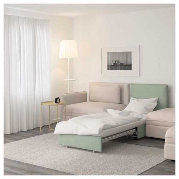 5-местный диван-кровать ВАЛЛЕНТУНА, Мурум бежевый, Хилларед зеленый - фото 2