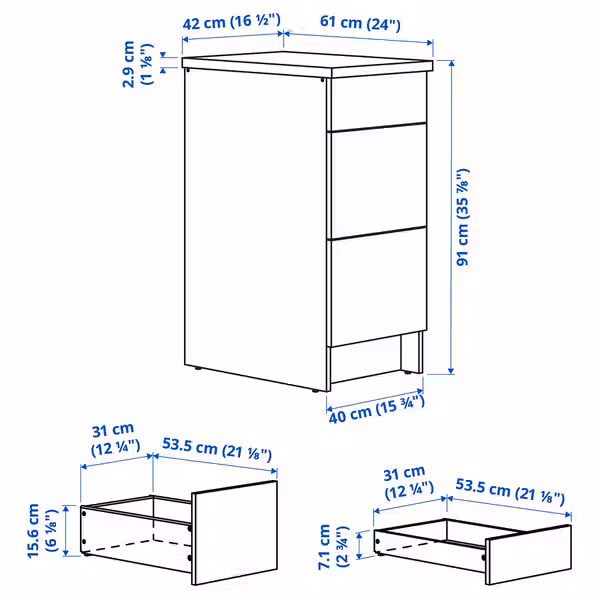 IKEA, дополнительный ракурс - схема-чертеж с размерами