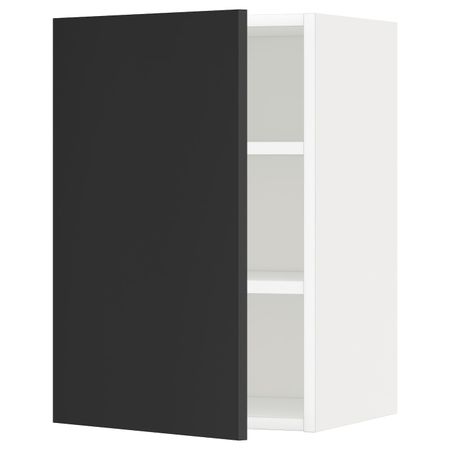 Шкаф навесной с полкой, белый/Юдевалла антрацит 40x60 см IKEA METOD МЕТОД 592.403.81