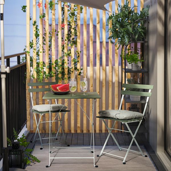 Стол + 2 стула, для сада, белый, зеленый, Kuddarna серый IKEA TÄRNÖ ТЭРНО 894.907.69 - фото 7