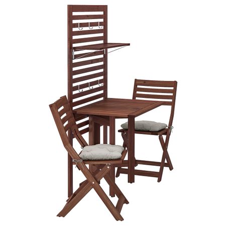 Панель + стол + 2 стула, коричневая морилка/Куддарна серый IKEA ÄPPLARÖ ЭПЛАРО 592.914.22