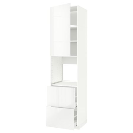Высокий шкаф для духовки + дверь, 2 ящика, белый/Рингульт белый 60x60x240 см IKEA METOD МЕТОД / MAXIMERA МАКСИМЕРА 092.371.40
