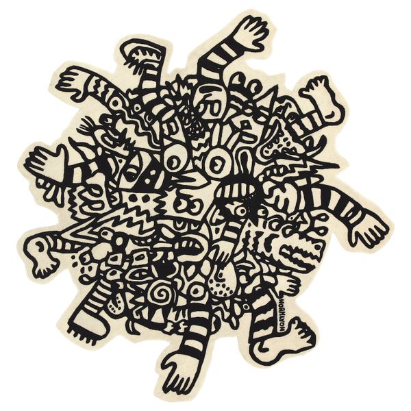 Ковер, короткий ворс, черный, белый, 200 см IKEA ИКЕА АРТ-ИВЕНТ 2019 204.353.65 - фото 1