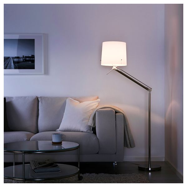 Светильник напольный для чтения САМТИД, никелированный, белый - фото 2