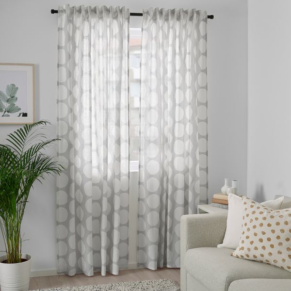 Гардины, 2 шт., белый, серый 145x300 см IKEA REIDUNN РЕЙДУНН 304.698.64 - схема-чертеж с размерами