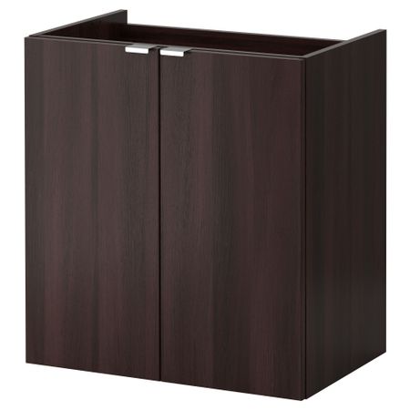 Шкаф под раковину с 2-мя дверцами ЛИЛЛОНГЕН, черно-коричневый черно-коричневый
