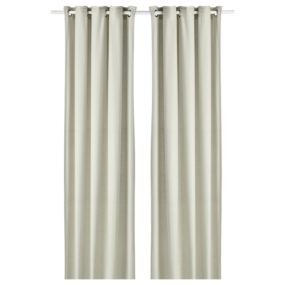 Гардины, 2 шт., зеленый 145x300 см IKEA MOALINA МОАЛИНА 104.962.17 - фото 1