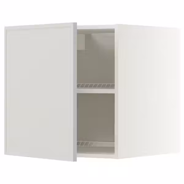METOD Верхний шкаф д/холодильн/морозильн - белый/Aspudden светло-серый 60x60 см - фото 1
