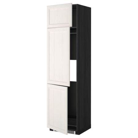 Высокий шкаф для холодильника или морозильника, с 3 дверями МЕТОД, черный, Лаксарби белый