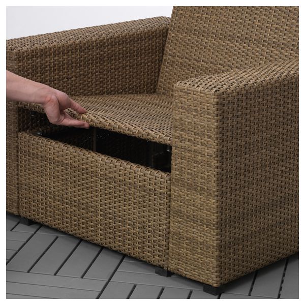 Садовое кресло СОЛЛЕРОН, коричневый, Кунгсэ белый - схема-чертеж с размерами