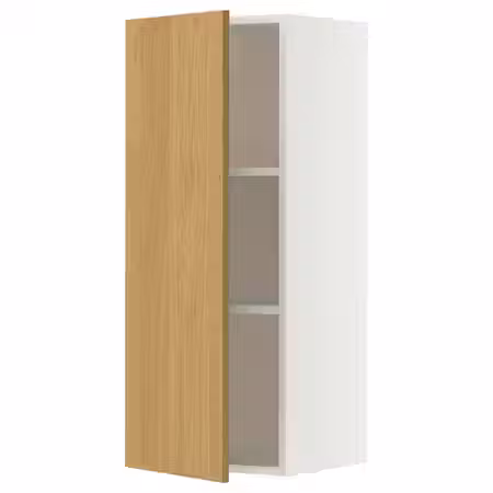 METOD Навесной шкаф с полками - белый/Sinarp дубовый шпон 40x100 см