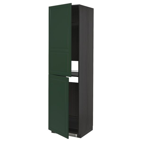 Высокий шкаф для холодильник/мороз, черный/Будбин темно-зеленый 60x60x220 см IKEA МЕТОД 093.133.46 - схема-чертеж с размерами