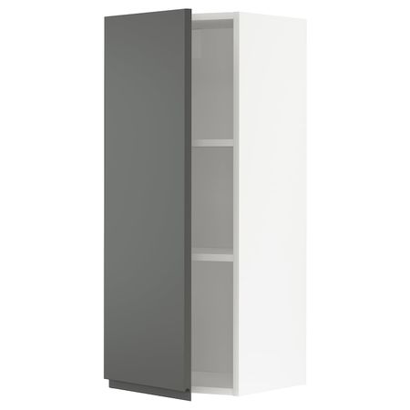 Навесной шкаф с полками, белый/Воксторп темно-серый 40x100 см IKEA METOD МЕТОД 594.448.73