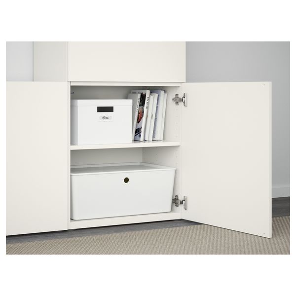 Шкаф для ТВ, комбинированный, стекляные дверцы БЕСТО, Лаппвикен, Синдвик белый прозрачное стекло (300x40x192 см) - фото 3