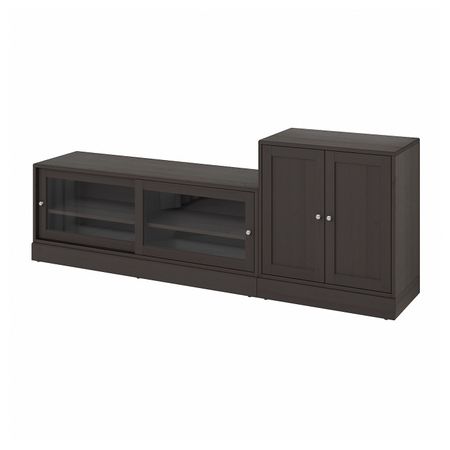 Шкаф для ТВ, комбинация, темно-коричневый 241x47x89 см IKEA HAVSTA ХАВСТА 193.861.77