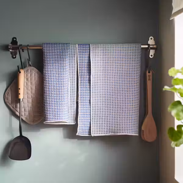 VÄLVÅRDAD Полотенце кухонное - синий/белый 45x60 см - фото 3