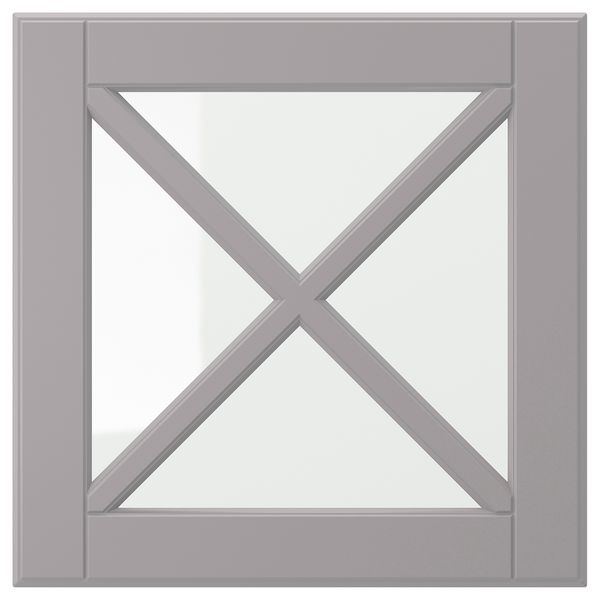 Стеклянная дверца с переплетом, серый, 40x40 см IKEA BODBYN БУДБИН 704.850.51 - фото 2
