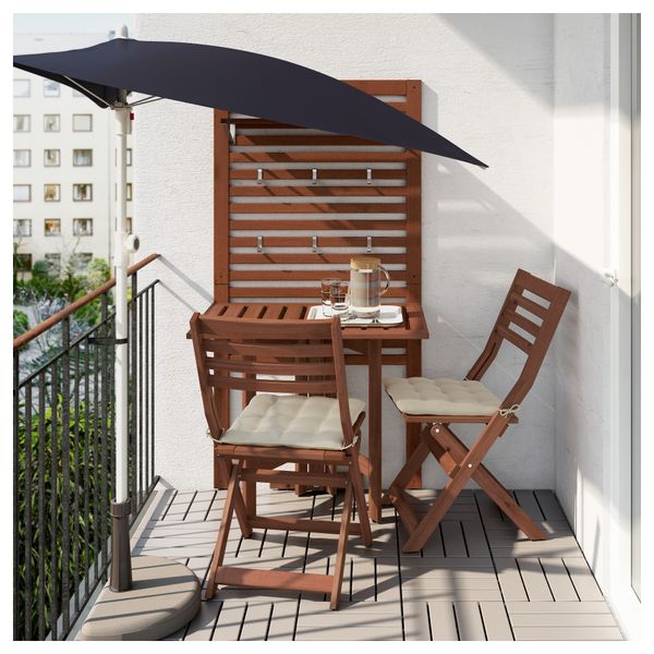 Панель, стол, 2 стула ЭПЛАРО, коричневая морилка, Холло бежевый - фото 2