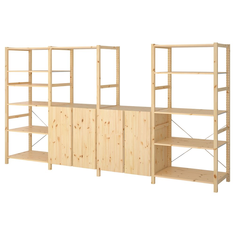 4 секции, полки, 344x50x179 см, сосна IKEA IVAR ИВАР 792.485.50 - фото 1