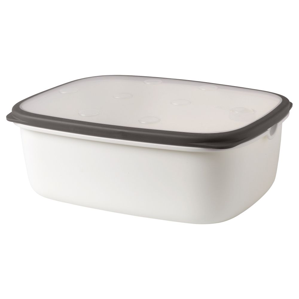 Контейнер ИКЕА/365+, белый, серый (34x25x12 см) - фото 1