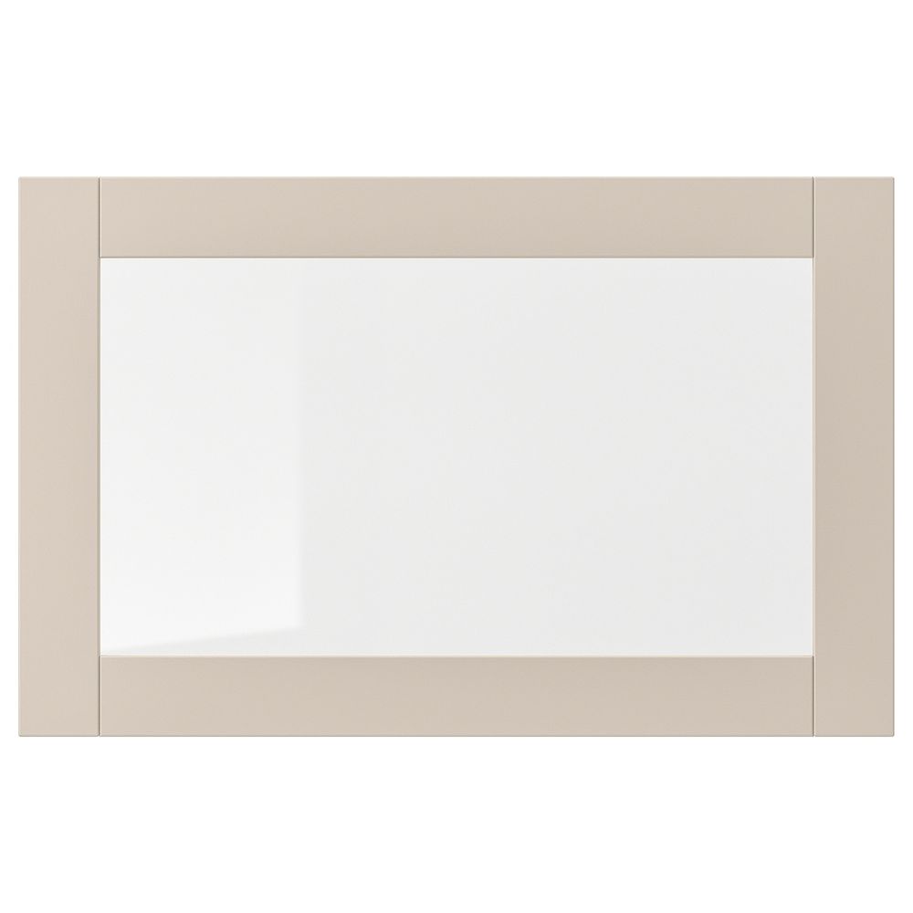 Стеклянная дверь, светлый серо-бежевый/прозрачное стекло 60x38 см IKEA SINDVIK СИНДВИК 304.909.26 - фото 1