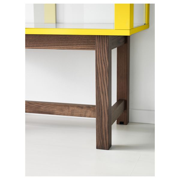 Шкаф со стеклянными дверями СТОКГОЛЬМ, желтый (90x180 см) - фото 3