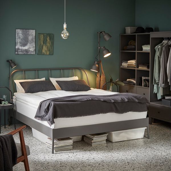 Каркас кровати, серый 160x200 см IKEA КОПАРДАЛЬ 892.108.63 - фото 2