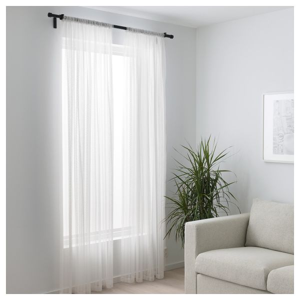 Гардины, 2 шт., белый, стрелка, 145x300 см IKEA ИНГБЬЁРГ 303.866.99 - схема-чертеж с размерами