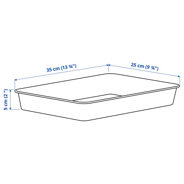 Органайзер, 25x35x5 см, пластик, бежевый IKEA NOJIG НОЙИГ 404.770.38 - схема-чертеж с размерами