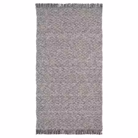 RÖRKÄR Ковер, безворсовый - чёрный/неокрашенный 80x150 см