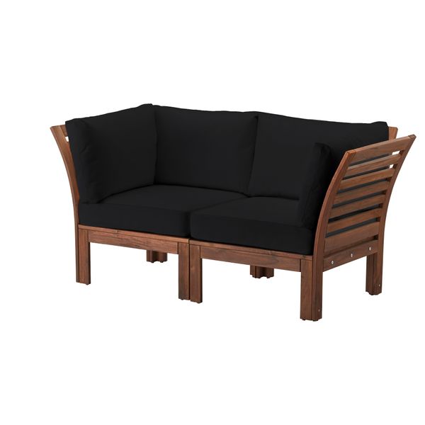 2-местный диван, садовый ЭПЛАРО, коричневая морилка, Кунгсэ черный (160x80x73 см) - схема-чертеж с размерами