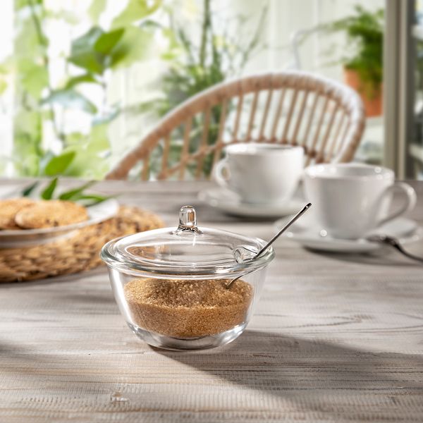 Сахарница, прозрачное стекло IKEA VINTERTICKA 704.866.87 - схема-чертеж с размерами