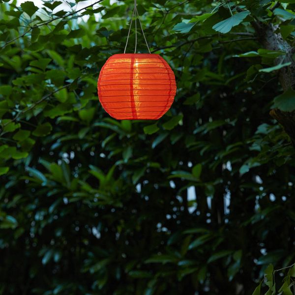 Подвесная светодиодная лампа, для сада, шаровидный оранжевый 22 см IKEA СОЛВИДЕН 404.516.65 - схема-чертеж с размерами