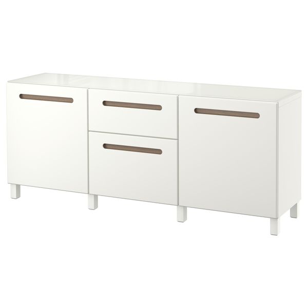 Комбинация для хранения с дверцами, ящиками БЕСТО, Марвикен белый (180x40x74 см) - фото 1