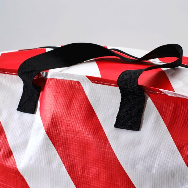 Сумка для хранения, красный, белый в полоску, 35x73x30 см/76 л IKEA ВИНТЕР 2019 304.346.24 - схема-чертеж с размерами