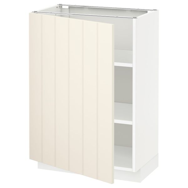 Напольный шкаф с полками, белый/Хитарп белый с оттенком 60x37 см IKEA METOD МЕТОД 692.264.69 - схема-чертеж с размерами