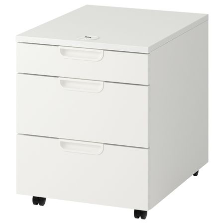Тумба с ящиками на колесах, белый 45x55 см IKEA GALANT ГАЛАНТ 603.651.72