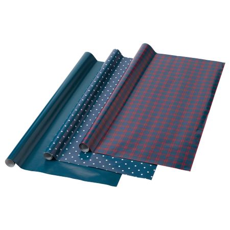 Рулон оберточной бумаги ВИНТЕР 2018, с рисунком, синий (3x0.7 м 3 шт)