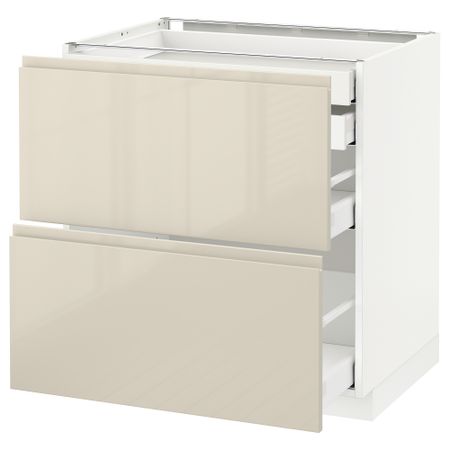 Напольный шкаф 2 фронтальных, 2 низких, 1 средний, 1 Высокий ящик, 80x60 cm IKEA METOD МЕТОД, MAXIMERA МАКСИМЕРА 091.429.10