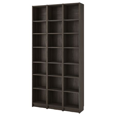 Стеллаж с дополнительными модулями, темно-коричневый под дуб, 120x28x237 см IKEA BILLY БИЛЛИ 094.833.91