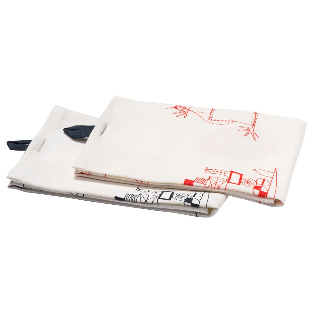 Полотенце кухонное ОНСКЕДРОМ, черный, красный (50x70 см) - фото 1