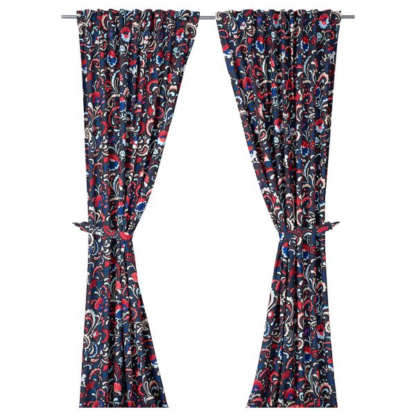 Гардины с прихватом, 1 пара, темно-серый 145x300 см IKEA АННЕМАРЬЯ 904.709.92 - фото 1